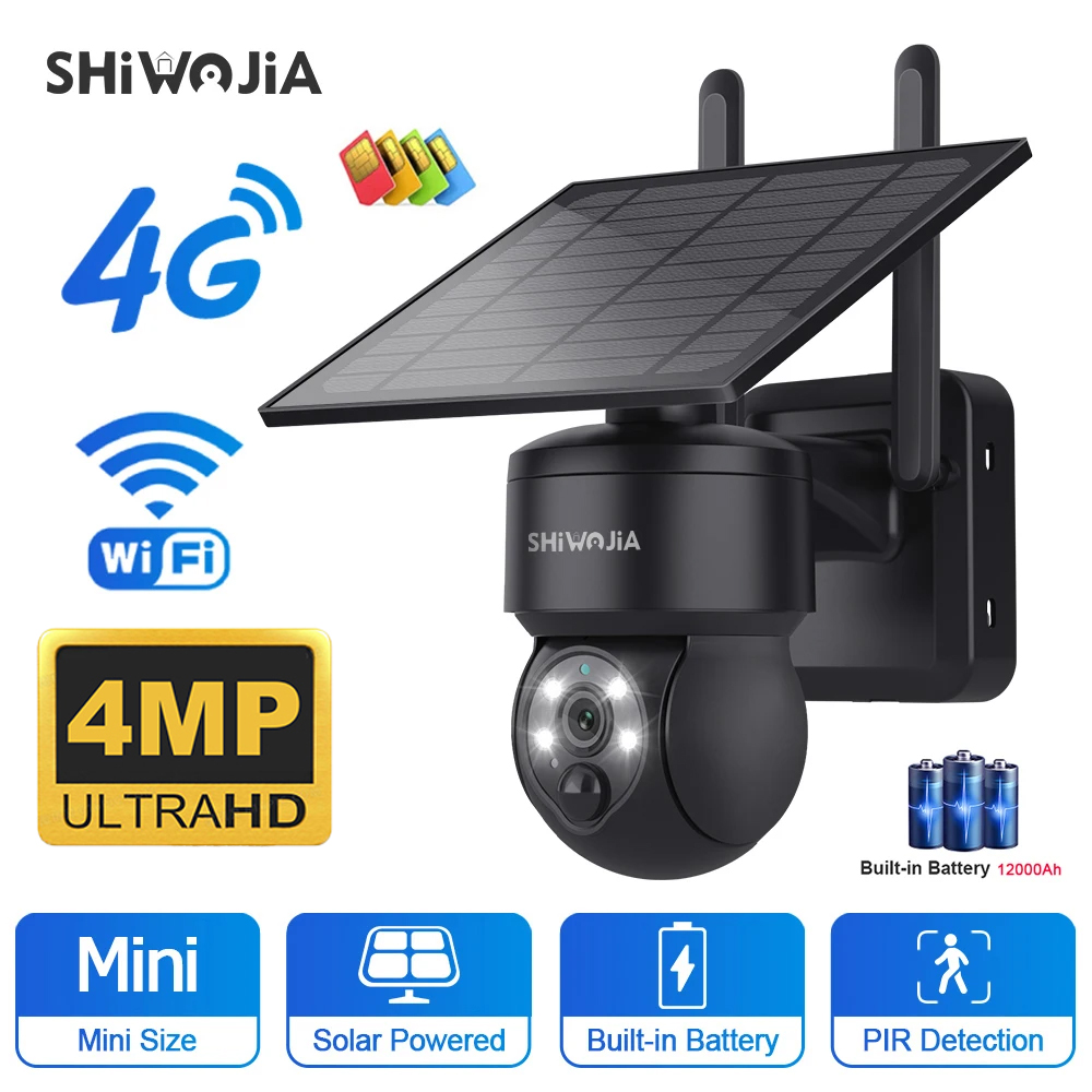 Home Office Zoom - SHIWOJIA WIFI bezprzewodowa kamera słoneczna PTZ