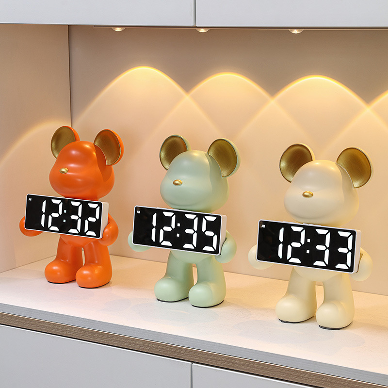 Led Desk Clock - Nordycki Kreatywny Zegar z Żywicy w