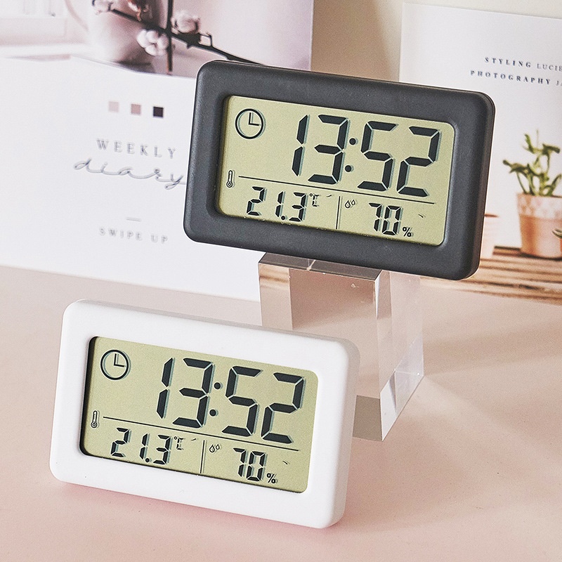 Led Desk Clock - Mini Cyfrowy Zegar Elektroniczny Termometr Higrometr