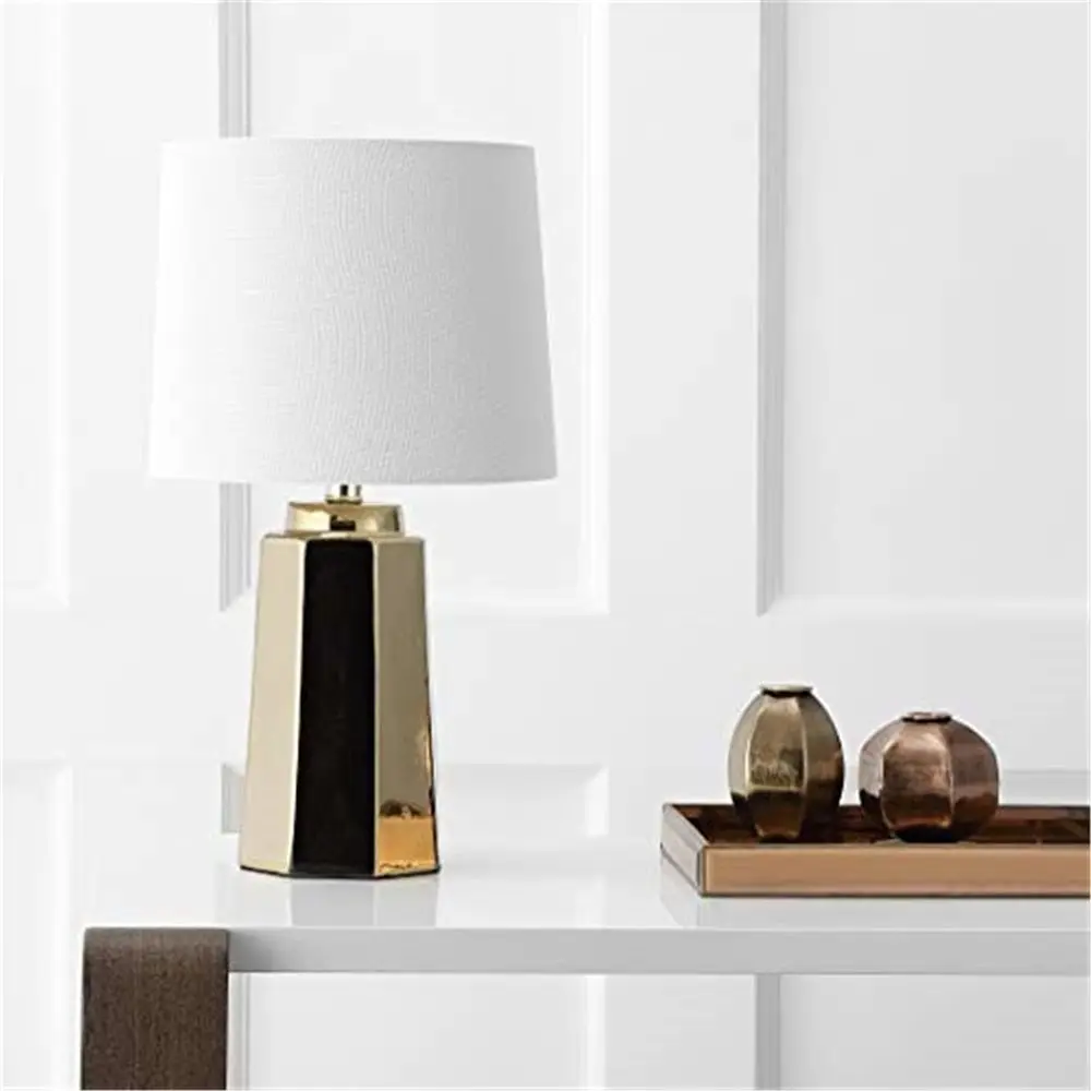 Home Office Lamp - 17-calowa, pozłacana lampa stołowa LED do