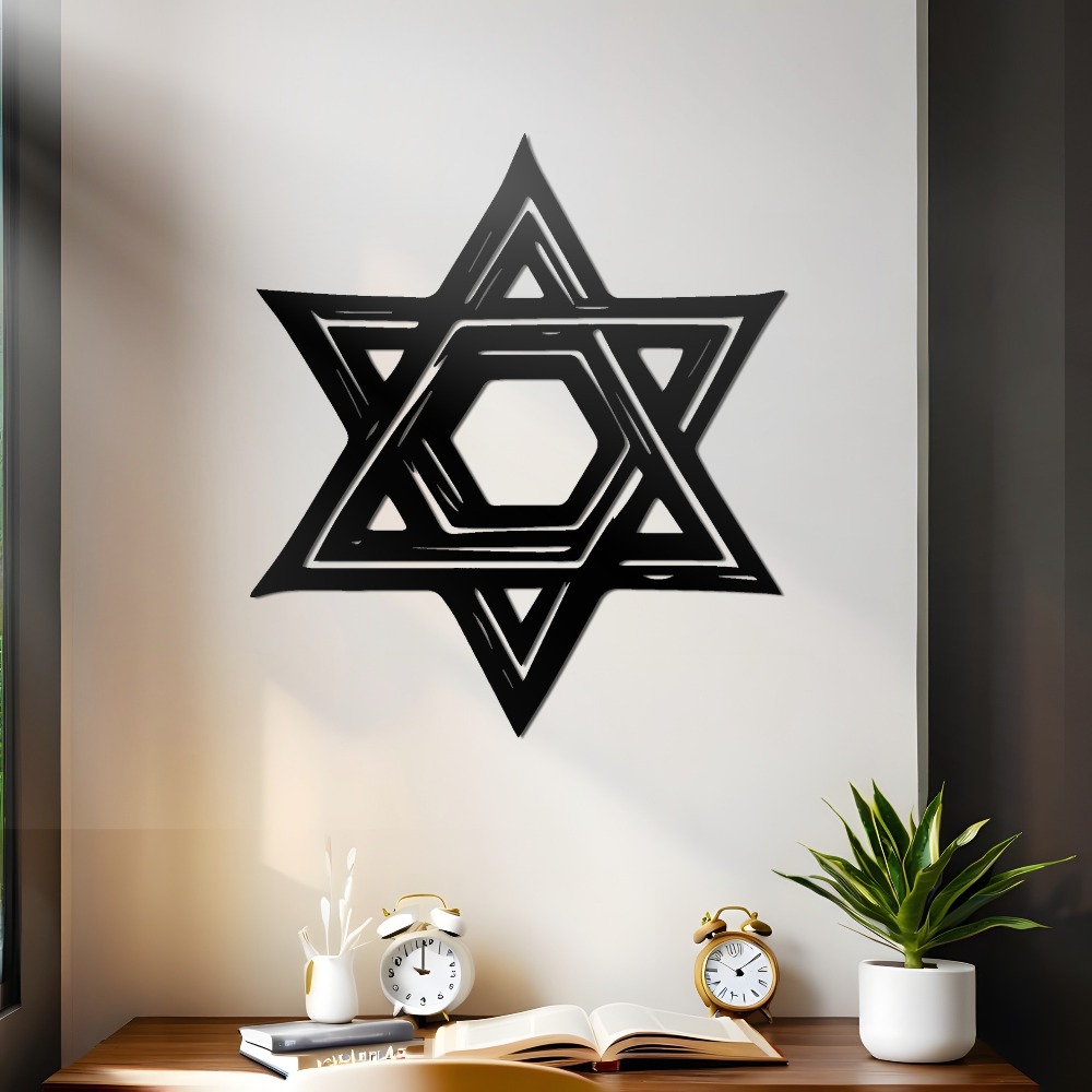 Home Office Free - CIFBUY Metalowa Tablica Gwiazda Dawida, Żelazna