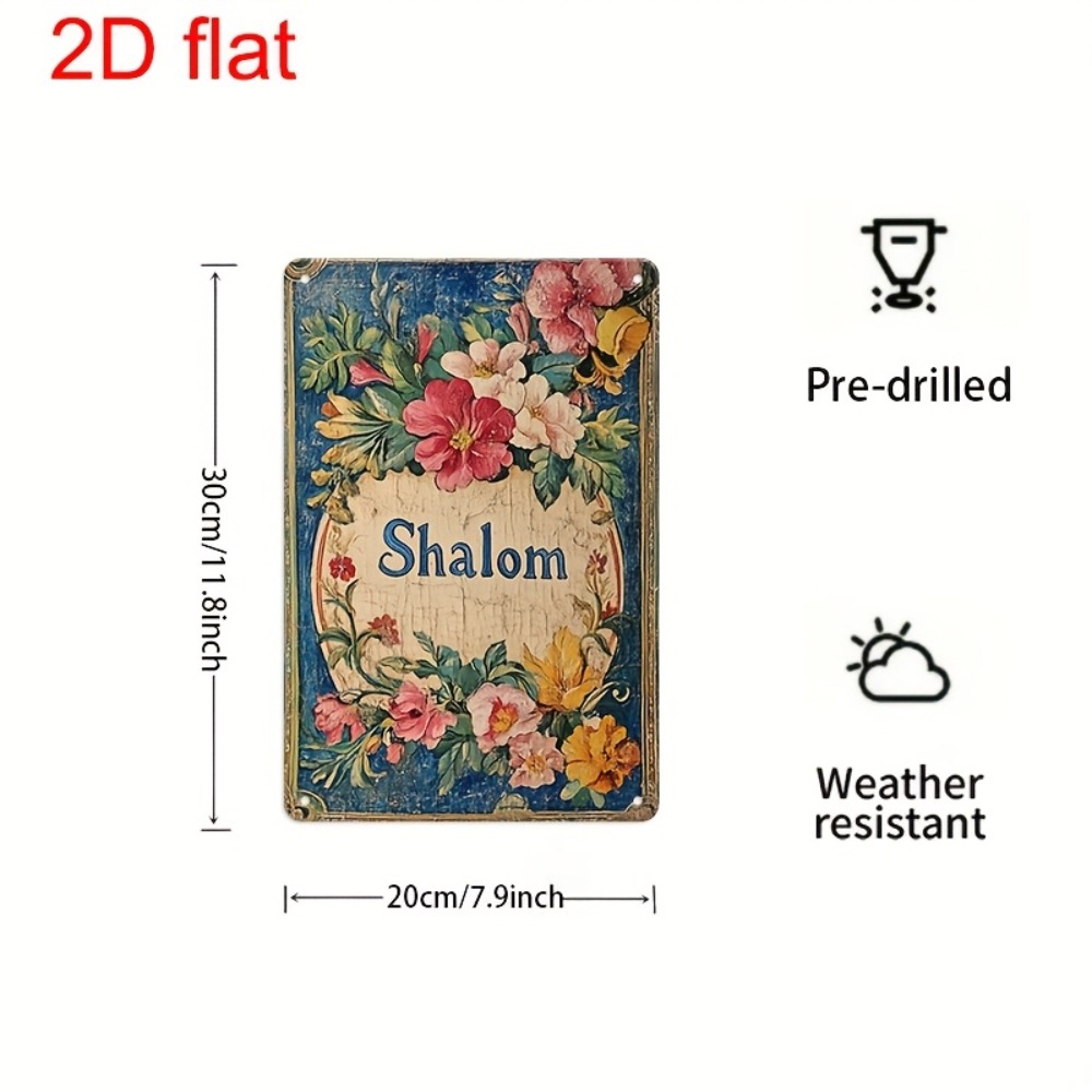 Home Office Free - CIFBUY Vintage Floral Shalom Aluminiowa Dekoracja