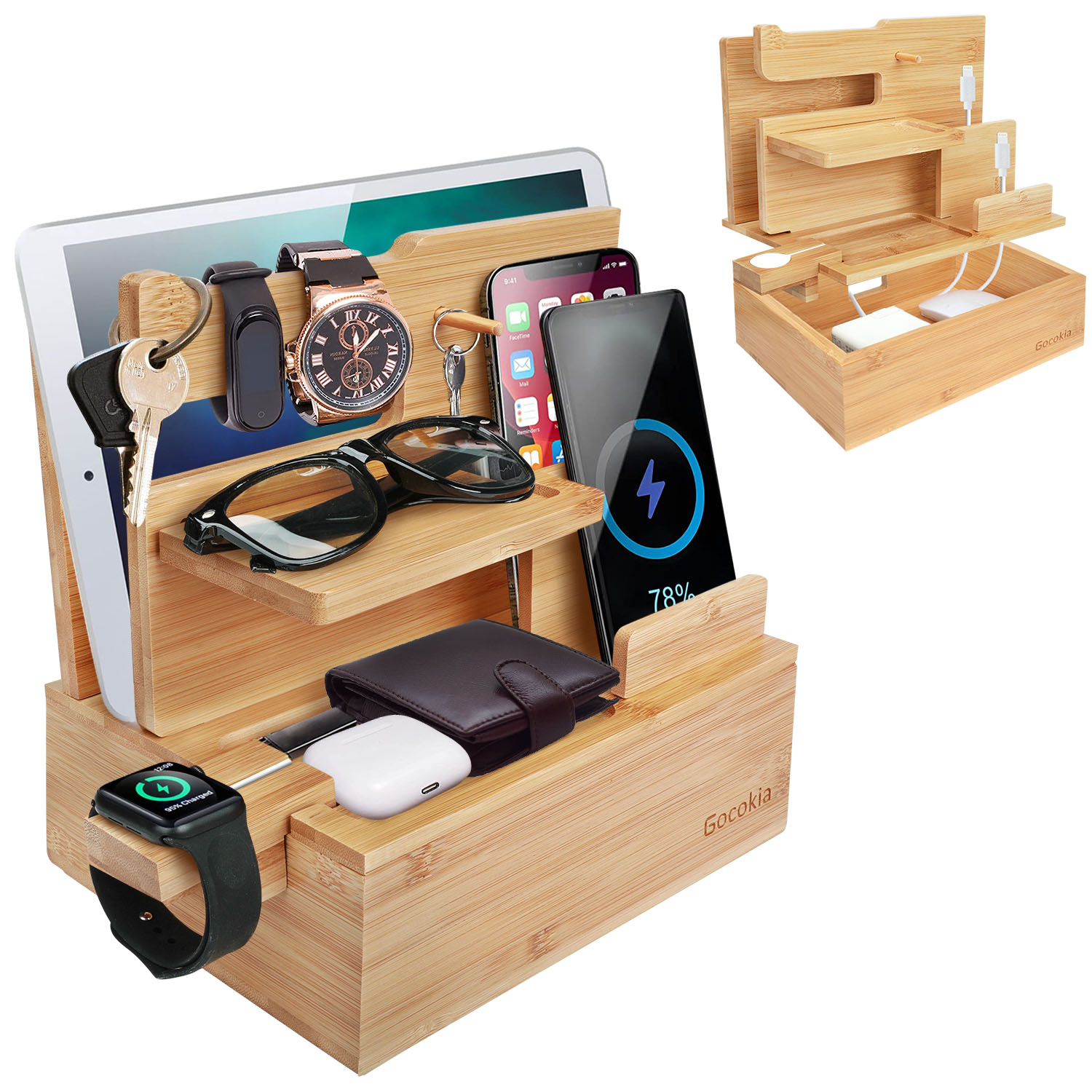 Desktop Organizer Bamboo - Organizer na biurko z bambusa, podstawka