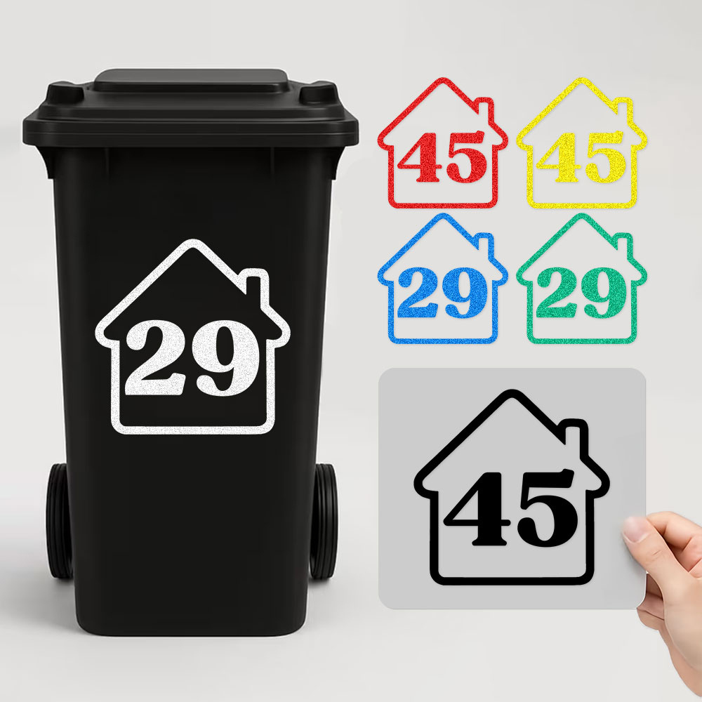 Home Office Number - 3 SZT. Personalizowane odblaskowe naklejki z