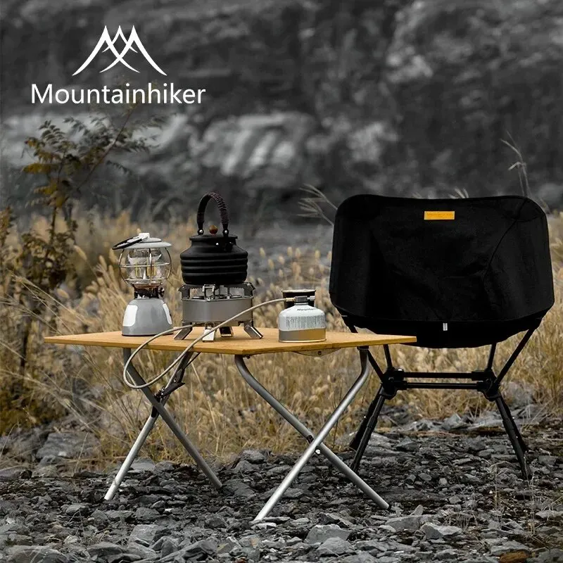 Desktop Organizer Bamboo - MOUNTAINHIKER 2/3 Bambusowy Składany Stół Kempingowy
