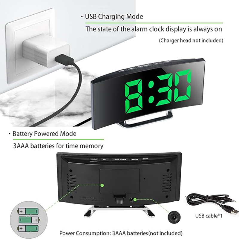 Cyfrowy budzik LED z zakrzywio – Led Desk Clock recenzja i cena